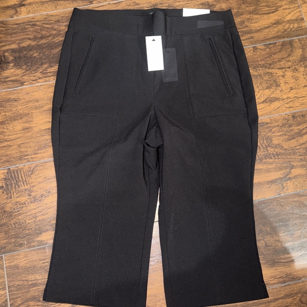 Lane Bryant Capri Pants Womens Size 14 On The Go Pull On Black Pedal Stretch New